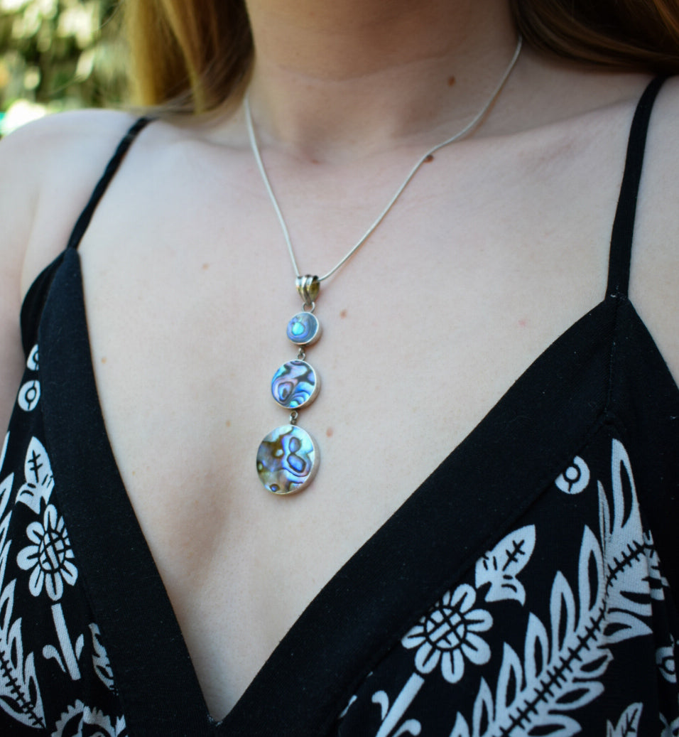 Triple Abalone Necklace