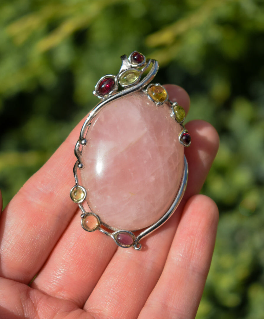 Large Rose Quartz Necklace