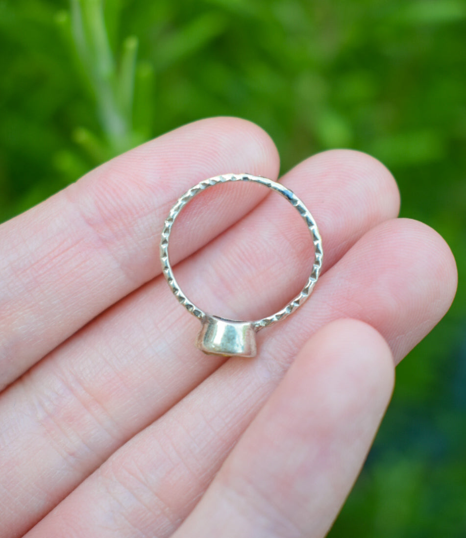Sterling Silver Citrine Ring Size i