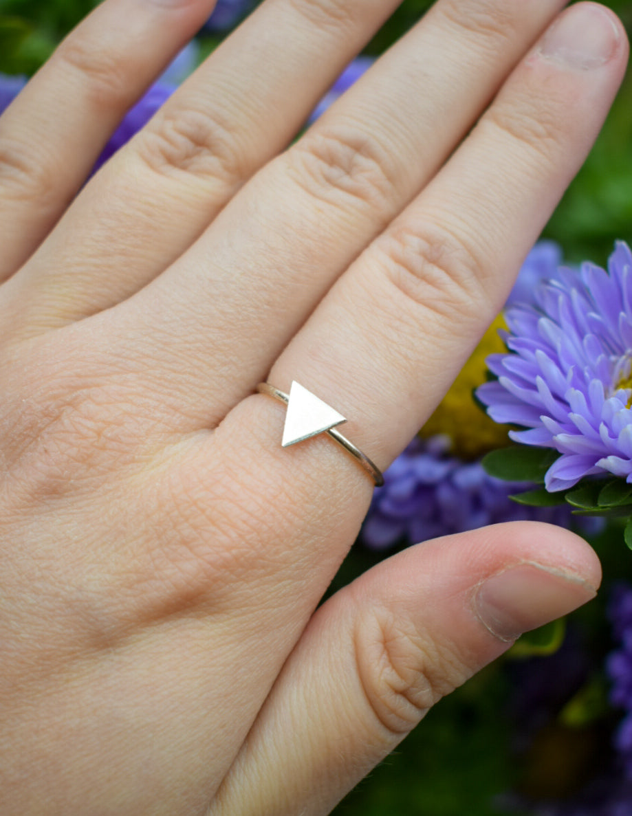 Silver Triangle Ring Size M