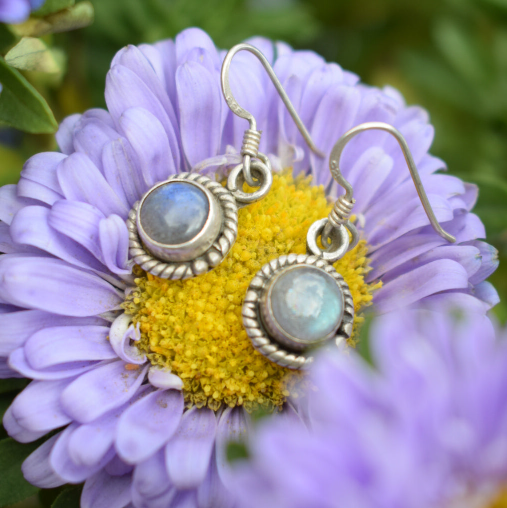 Silver Labradorite Earrings