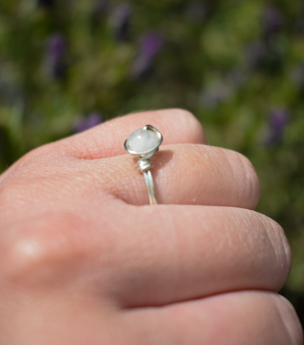 Wire Wrapped Moonstone Ring