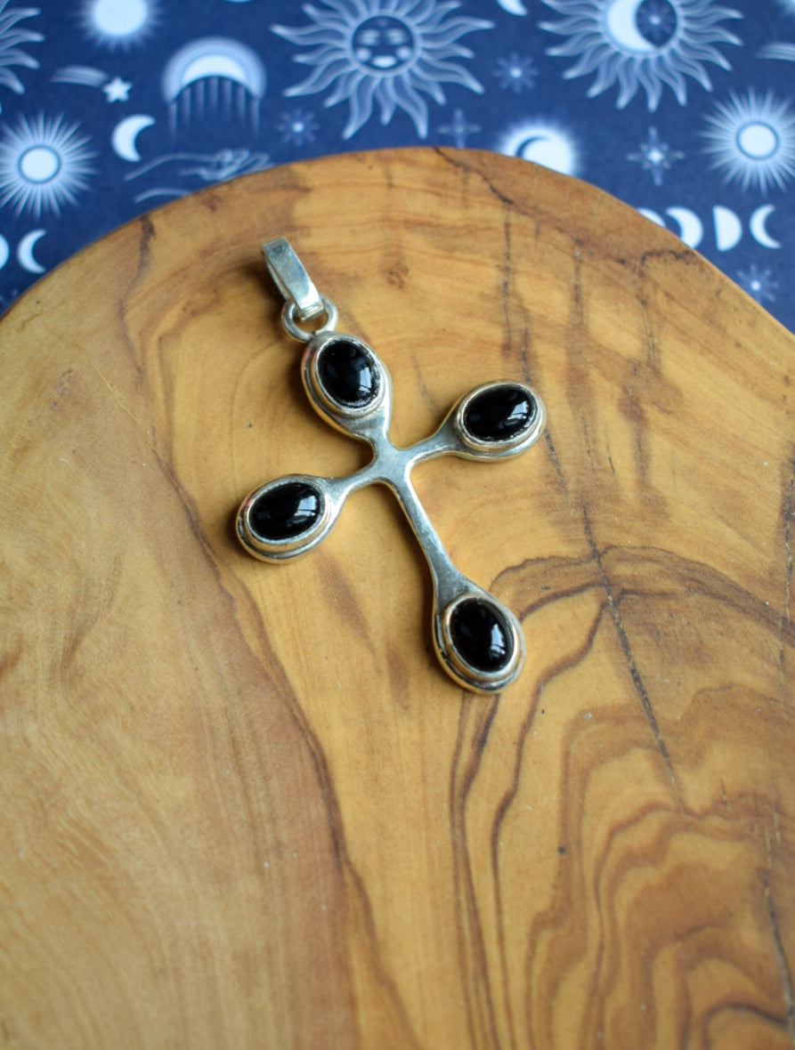 Onyx Cross Necklace
