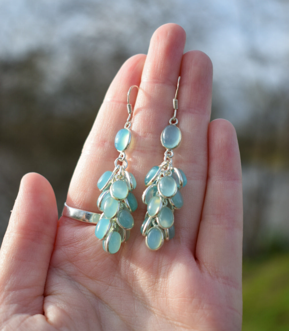 Aqua Chalcedony Earrings