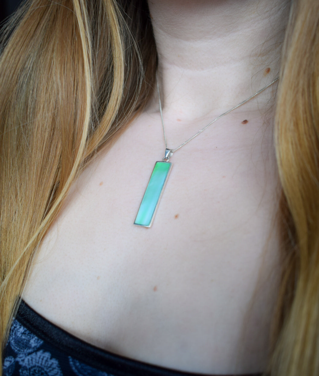 Sterling Silver Enamel Necklace