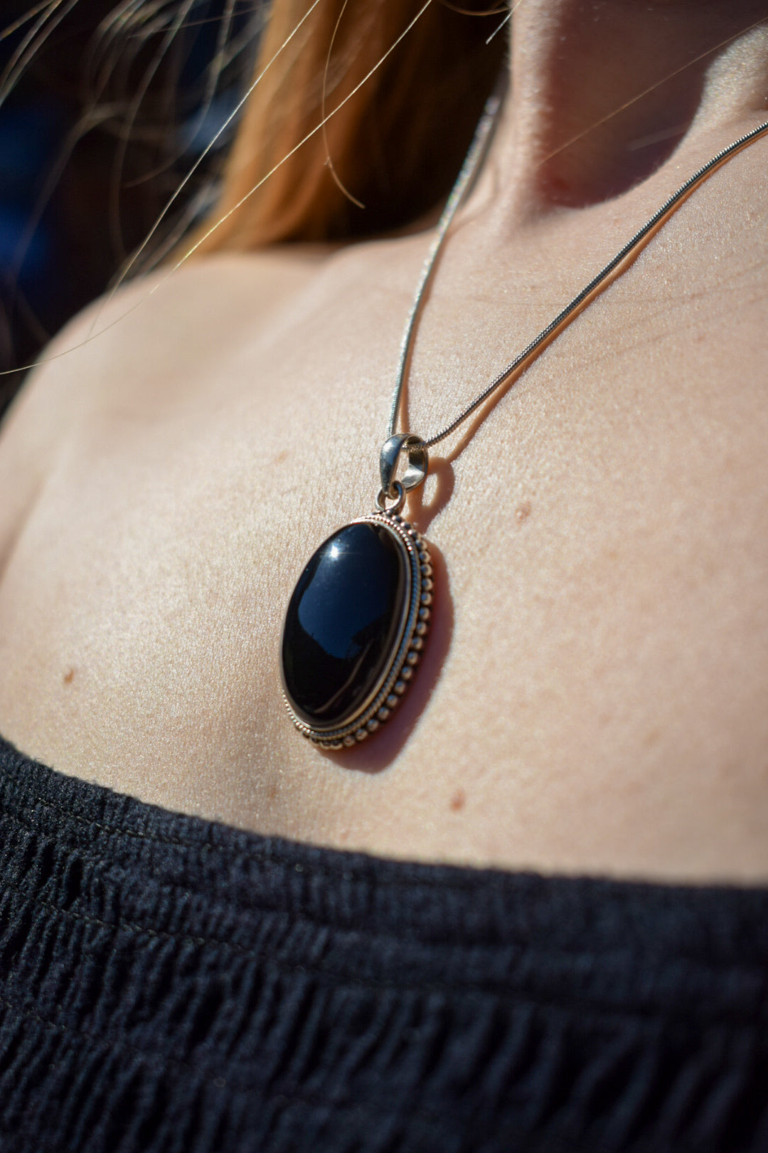 Sterling Silver Onyx Necklace