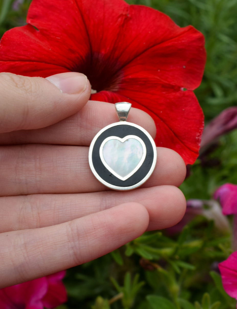 Mother Of Pearl Heart Necklace