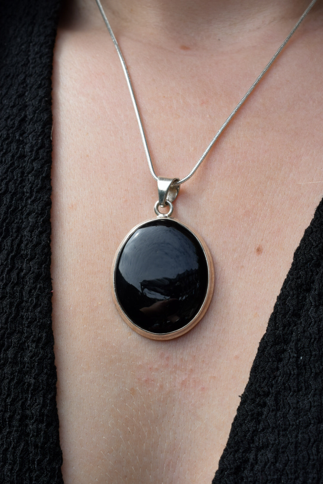 Sterling Silver Onyx Necklace