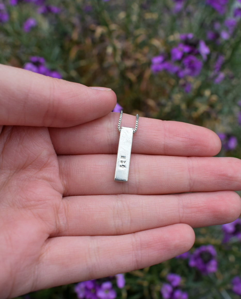 Blue and White Silver Pendant