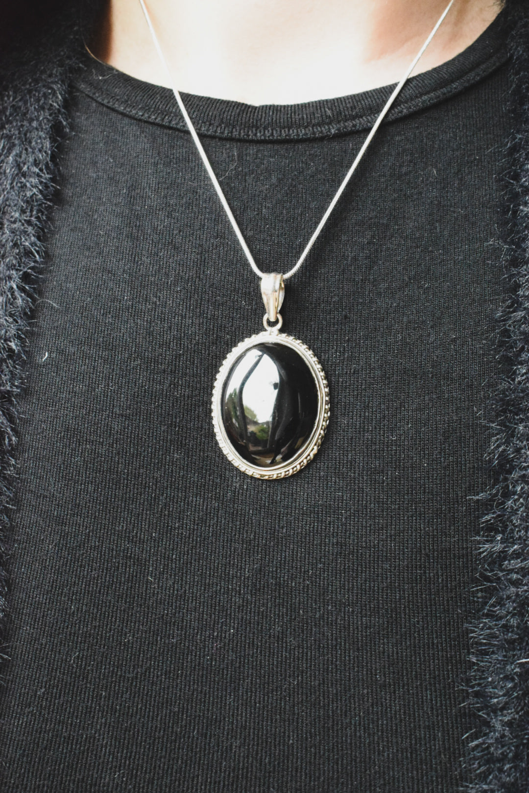 Sterling Silver Onyx Necklace
