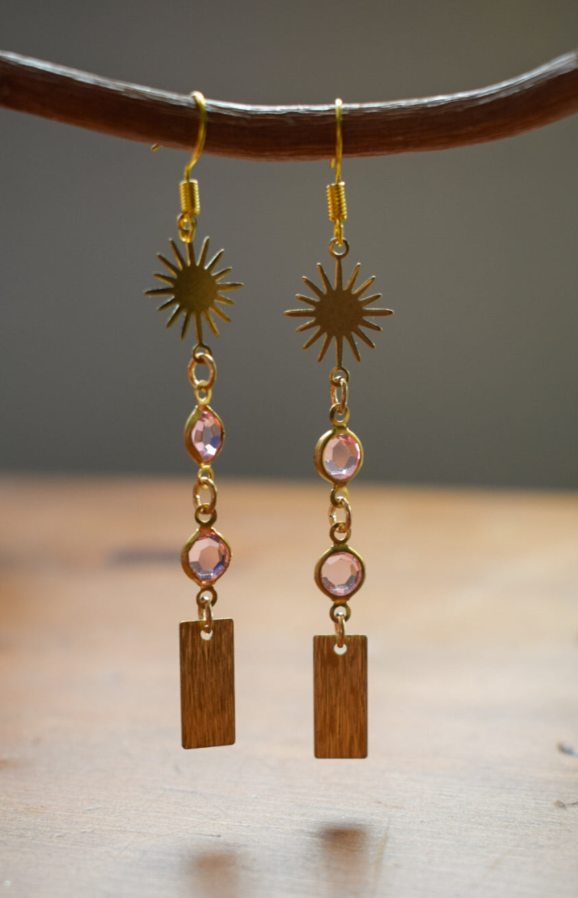 Pink Sun Earrings