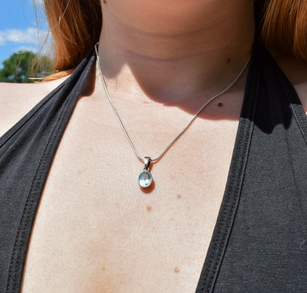 Sterling Silver Topaz Necklace