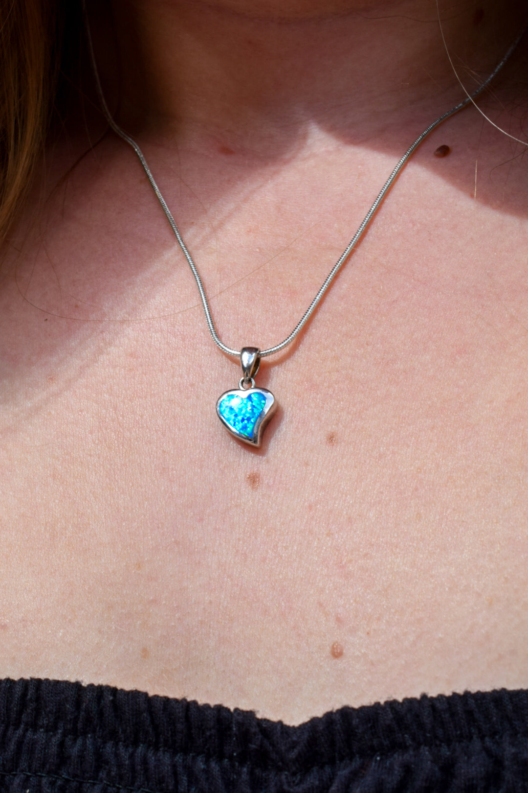 Fire Opal Heart Necklace