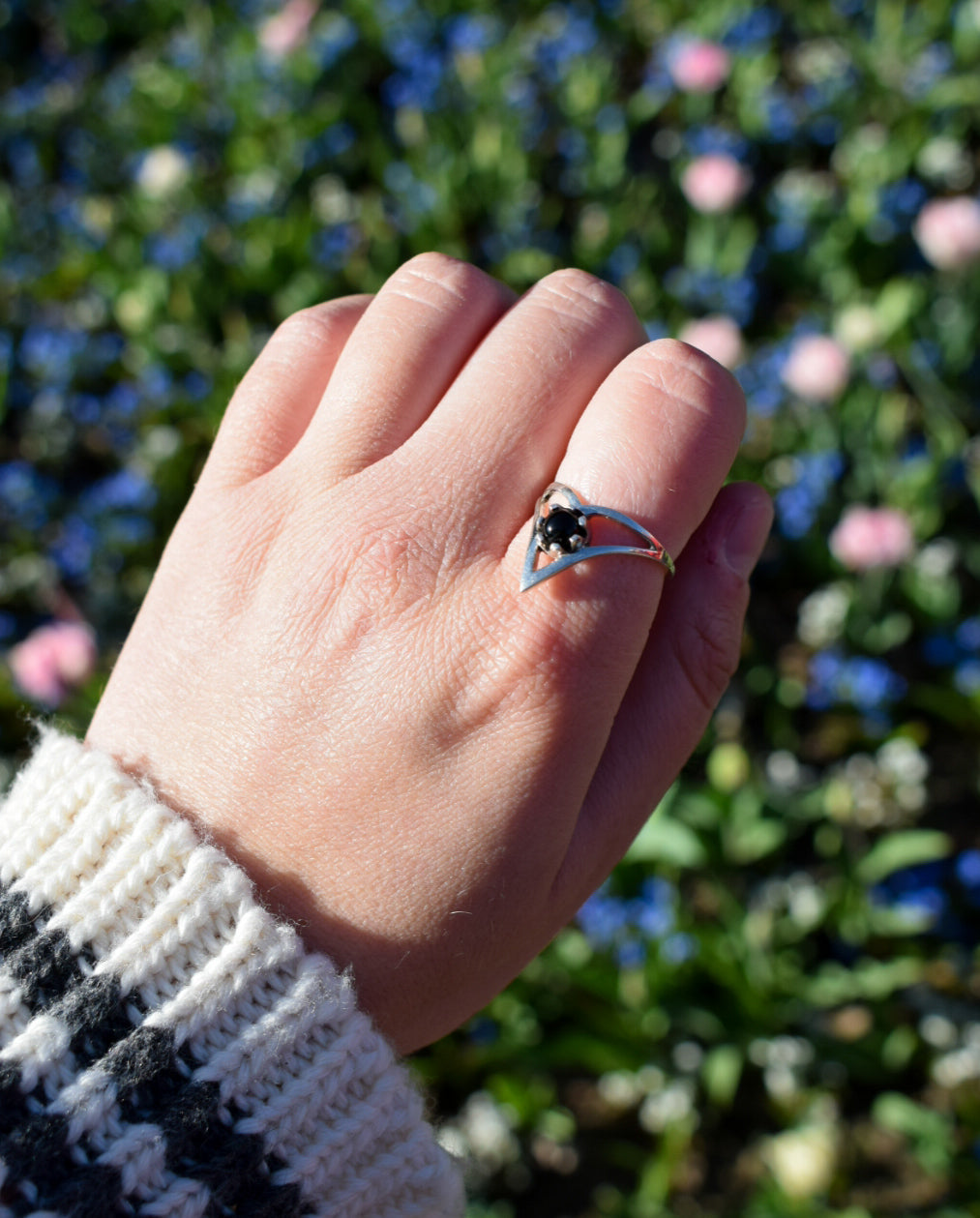 Sterling Silver Onyx Ring Size N
