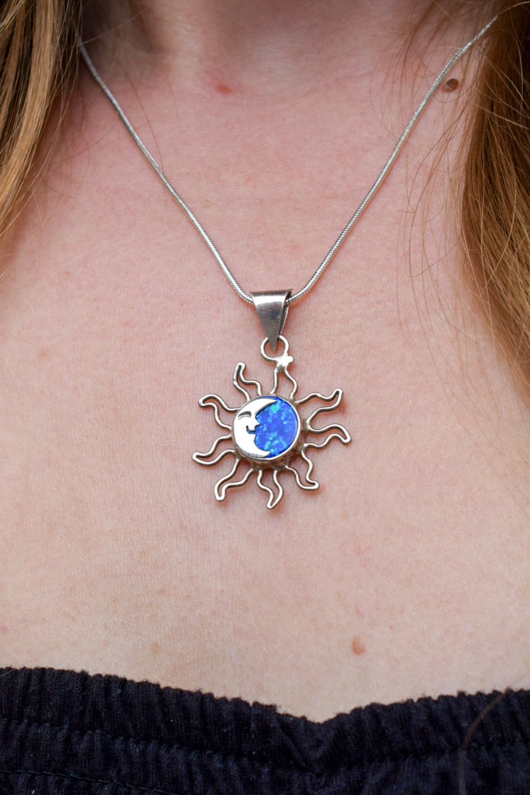 Sterling Silver Fire Opal Necklace