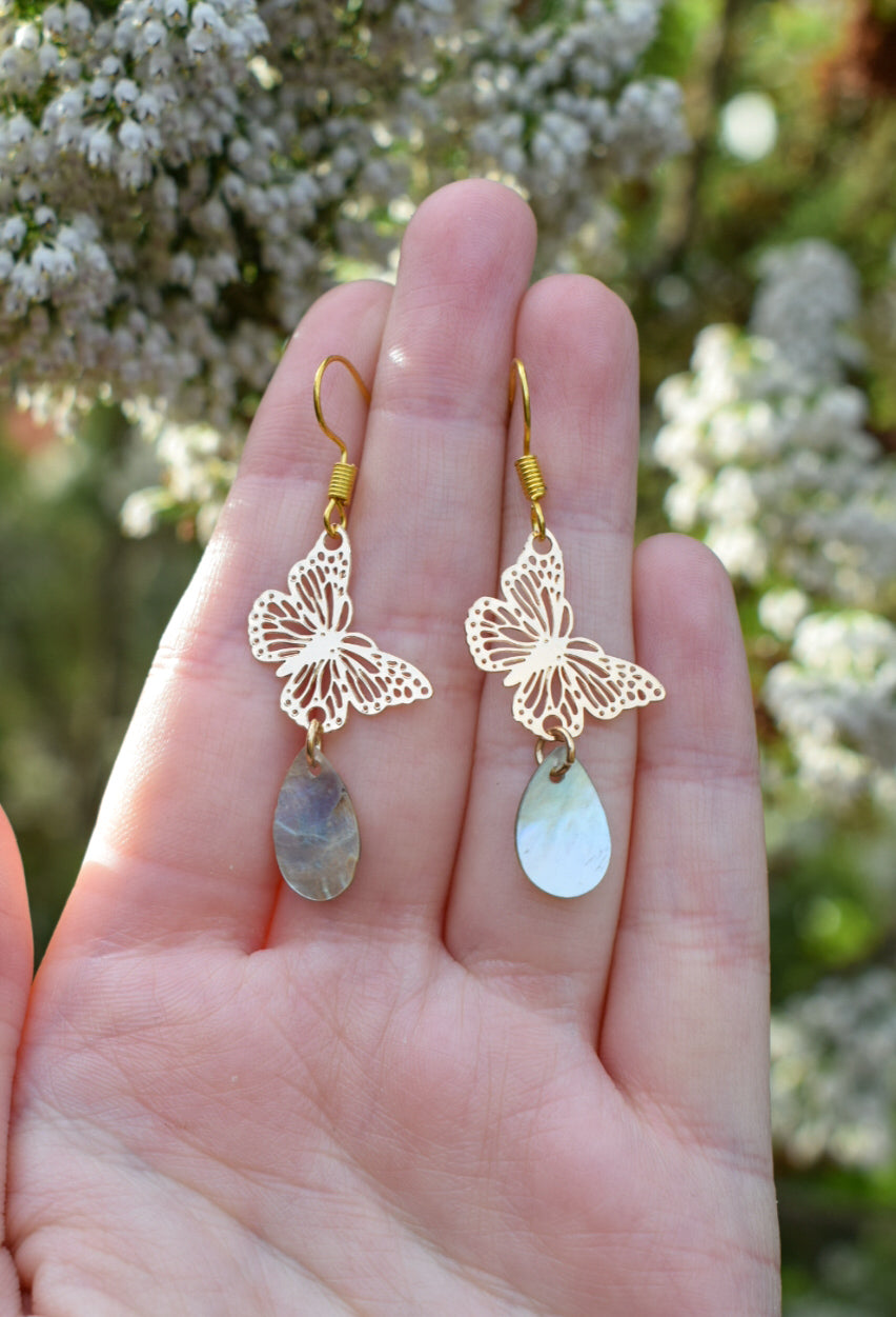 Gold Plated Butterfly Earrings