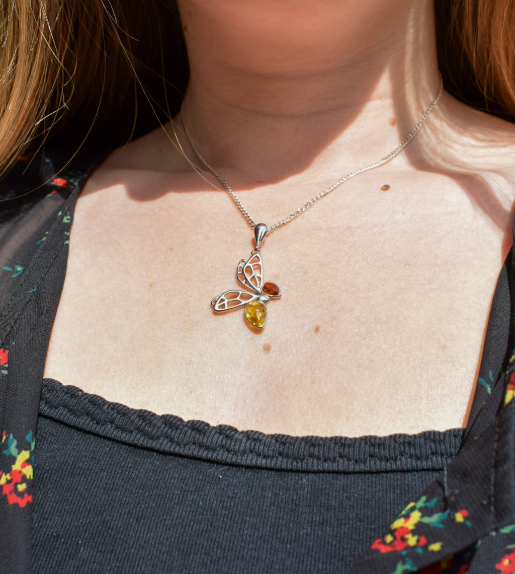 Amber Bee Necklace