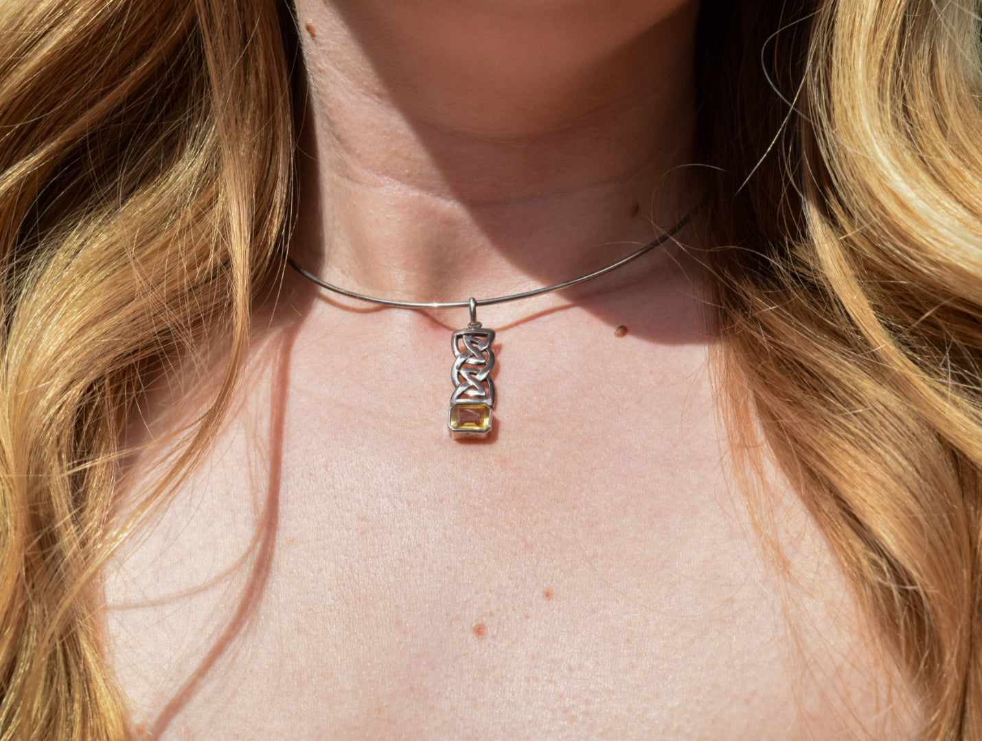 Sterling Silver Citrine Choker