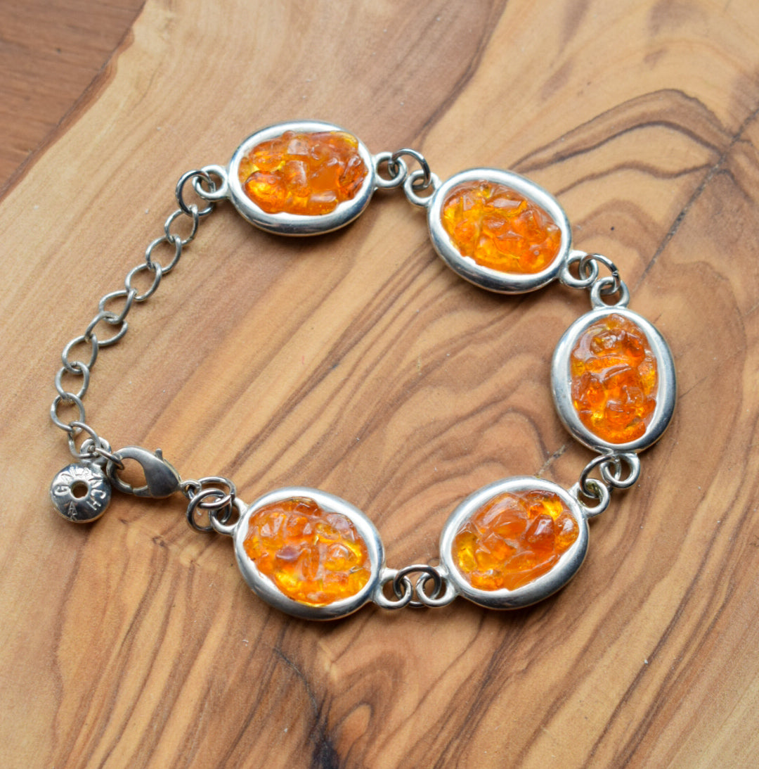 Silver Plated Amber Bracelet