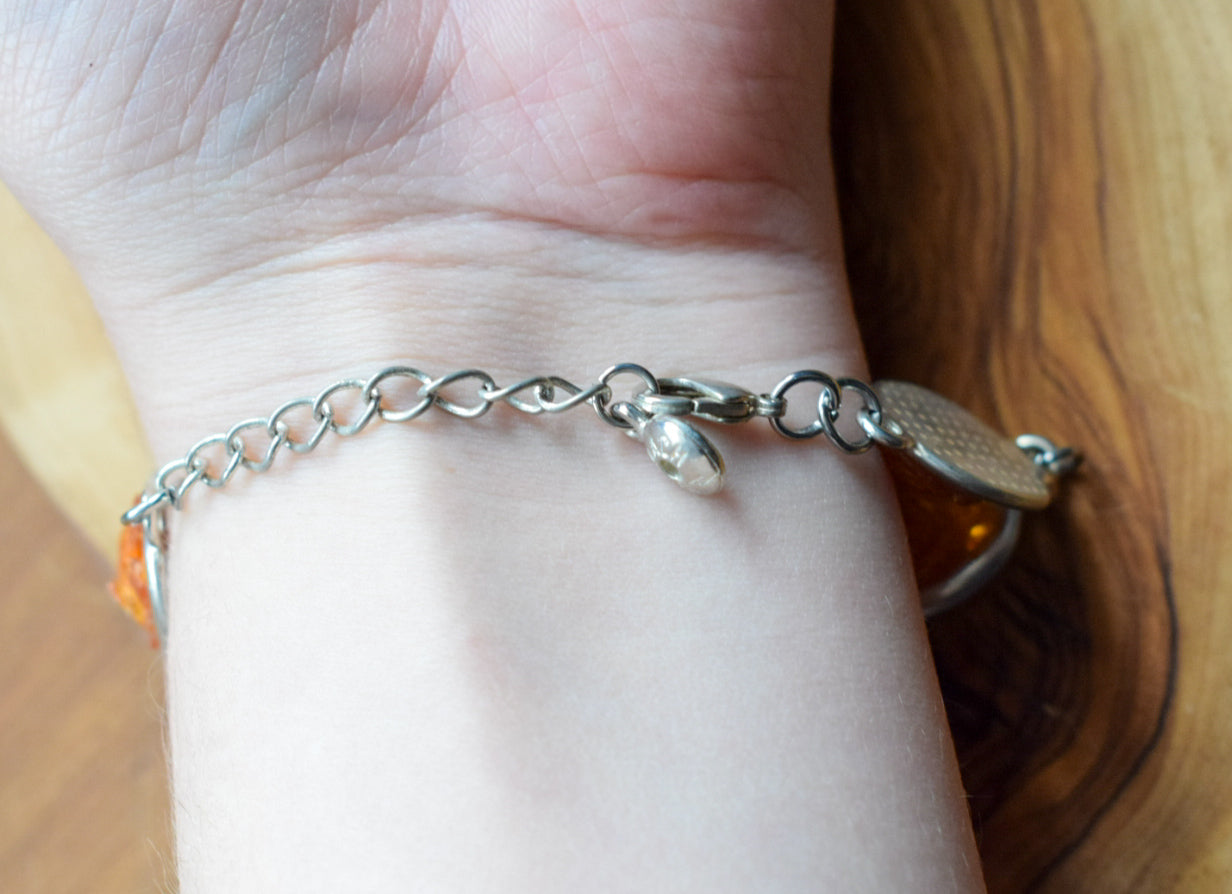 Silver Plated Amber Bracelet