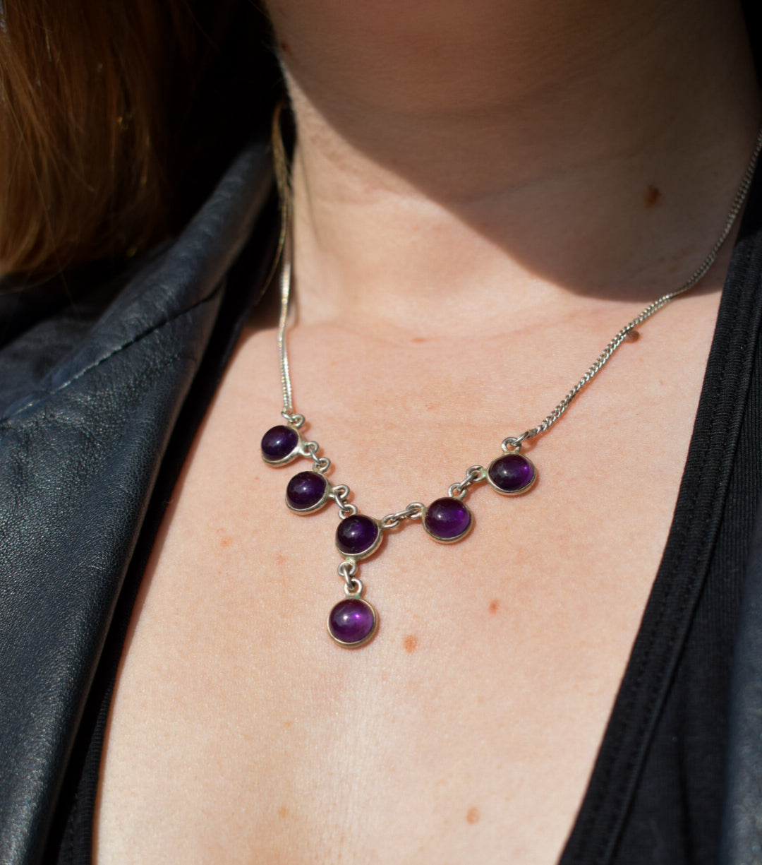 Amethyst Y Shaped Necklace