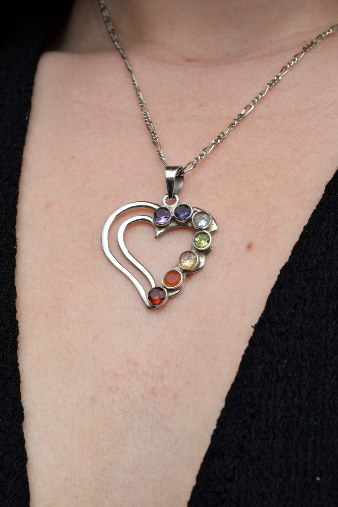Rainbow Heart Necklace