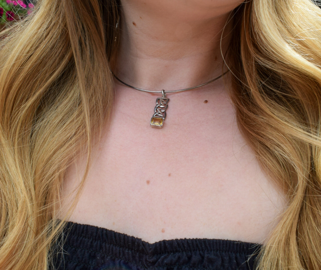 Sterling Silver Citrine Choker