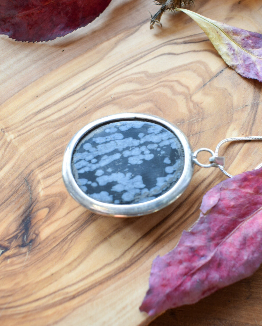 Snowflake Obsidian Necklace