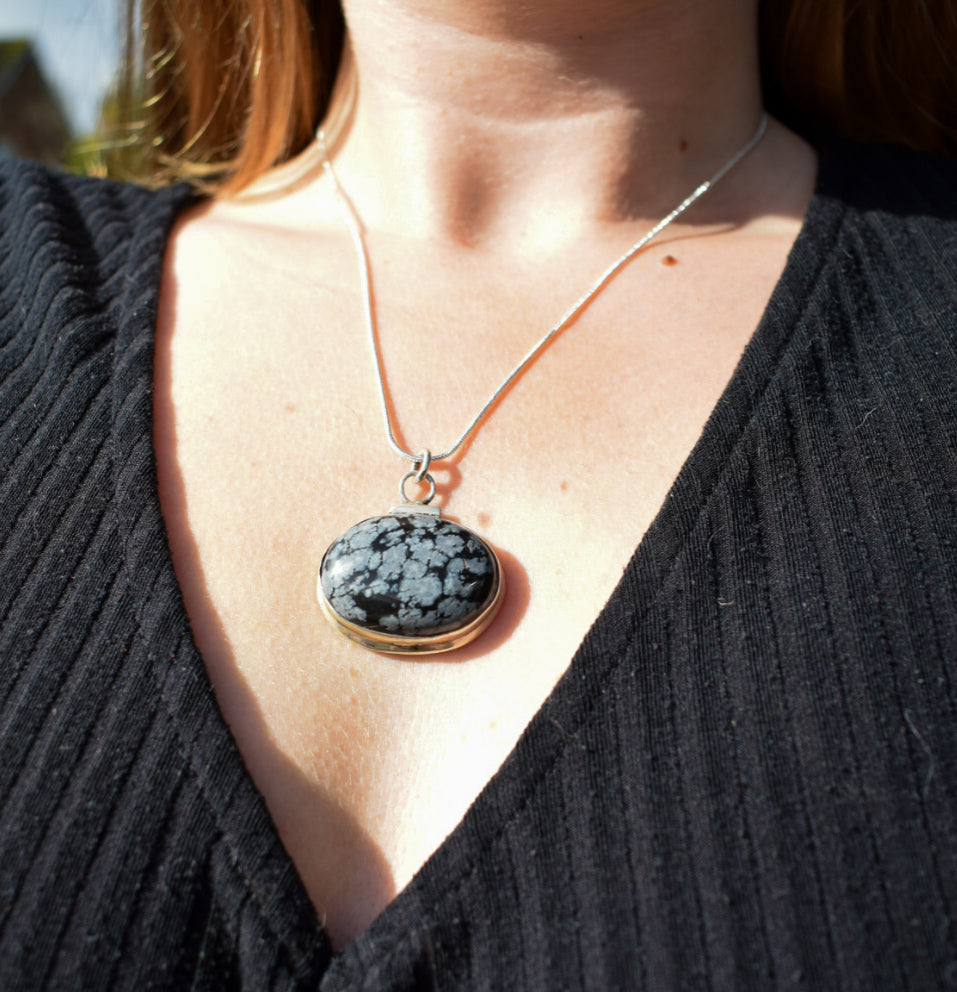 Snowflake Obsidian Necklace