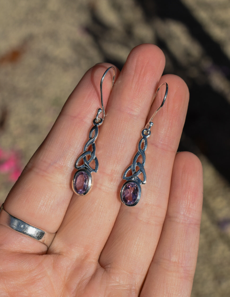 Celtic Amethyst Earrings