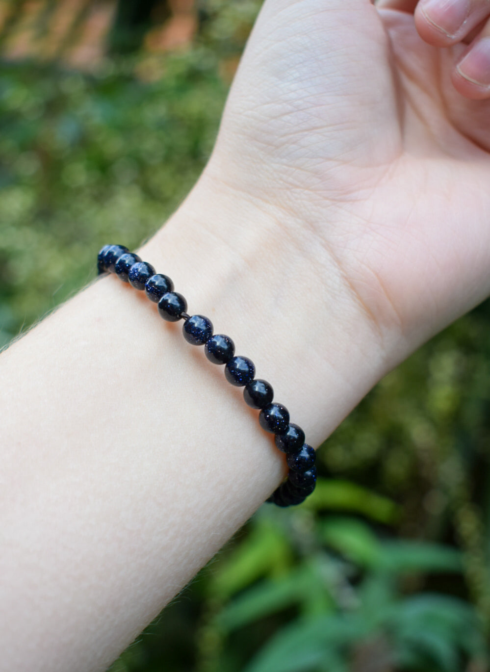 Stretchy Blue Goldstone Bracelet
