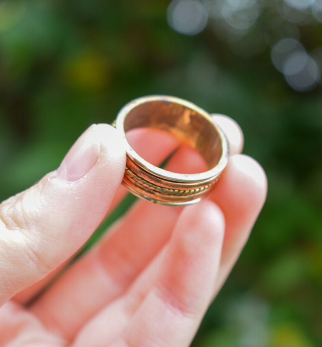 Brass and Silver Fidget Ring