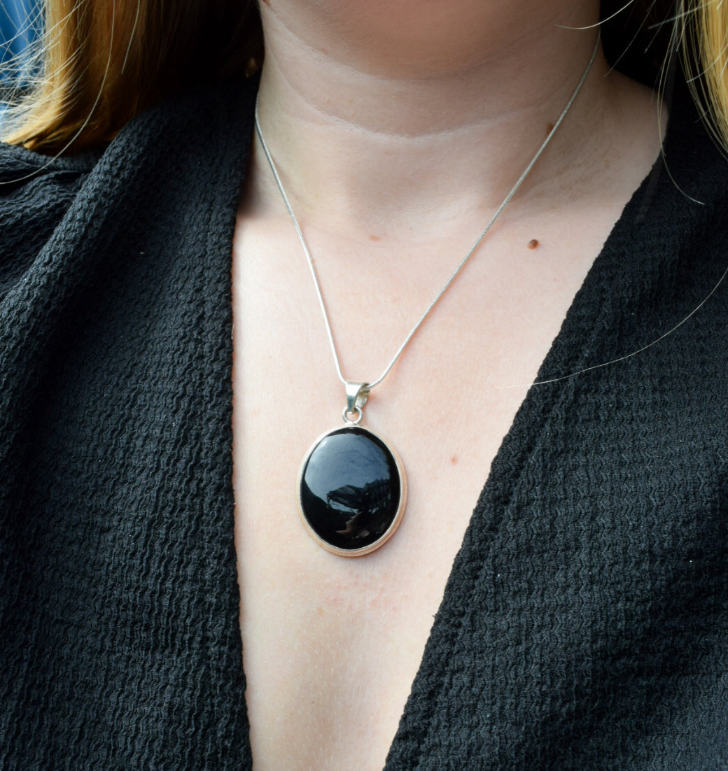 Sterling Silver Onyx Necklace