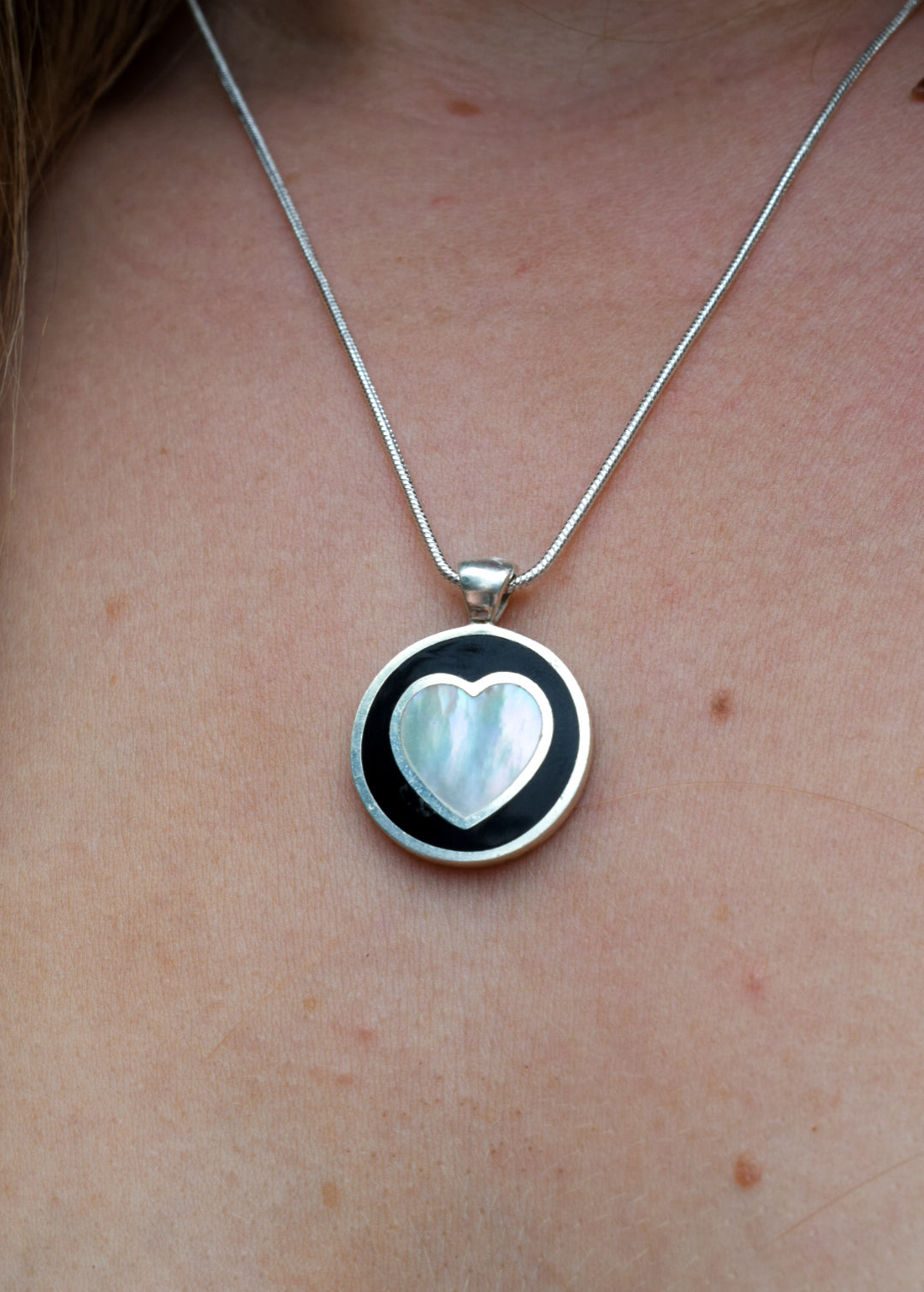 Mother Of Pearl Heart Necklace