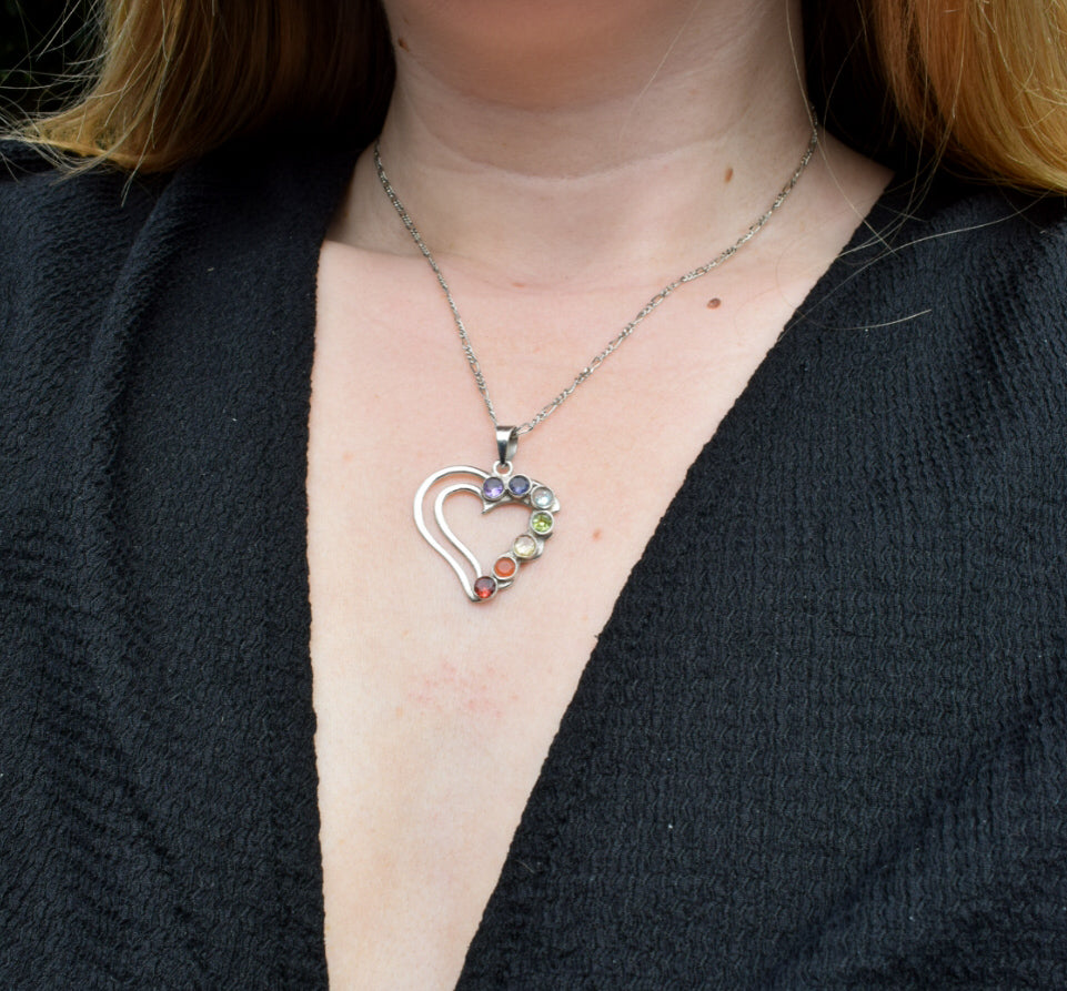 Rainbow Heart Necklace