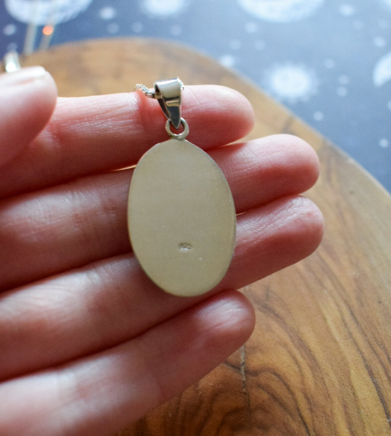 Black Enamel Sterling Silver Necklace