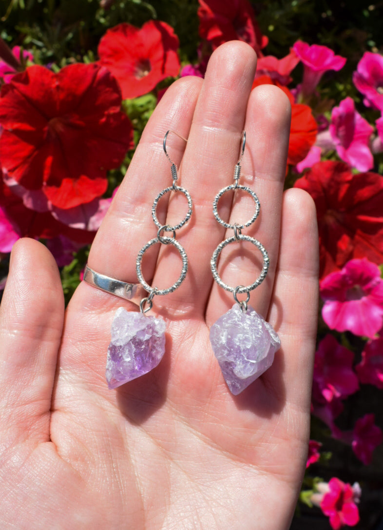 Silver Stone Earrings