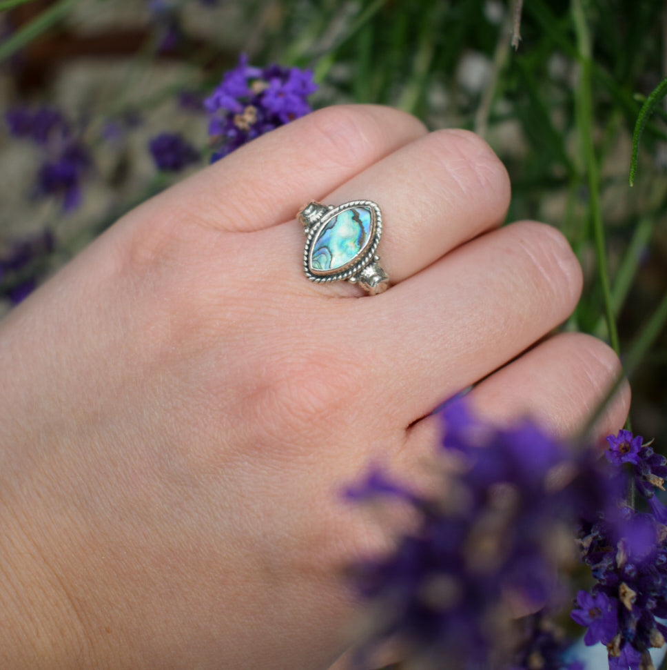 Abalone Shell Ring Size L