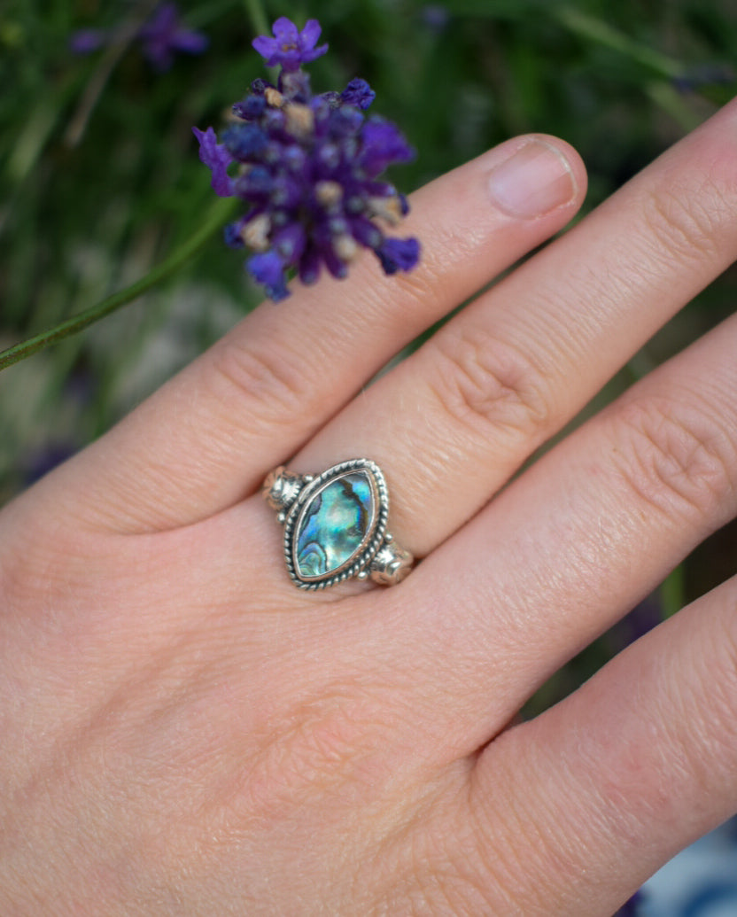 Abalone Shell Ring Size L