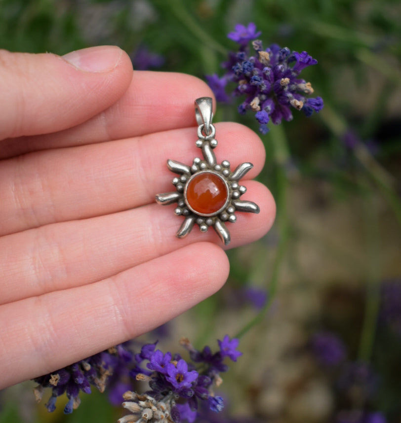 Carnelian Sun Necklace