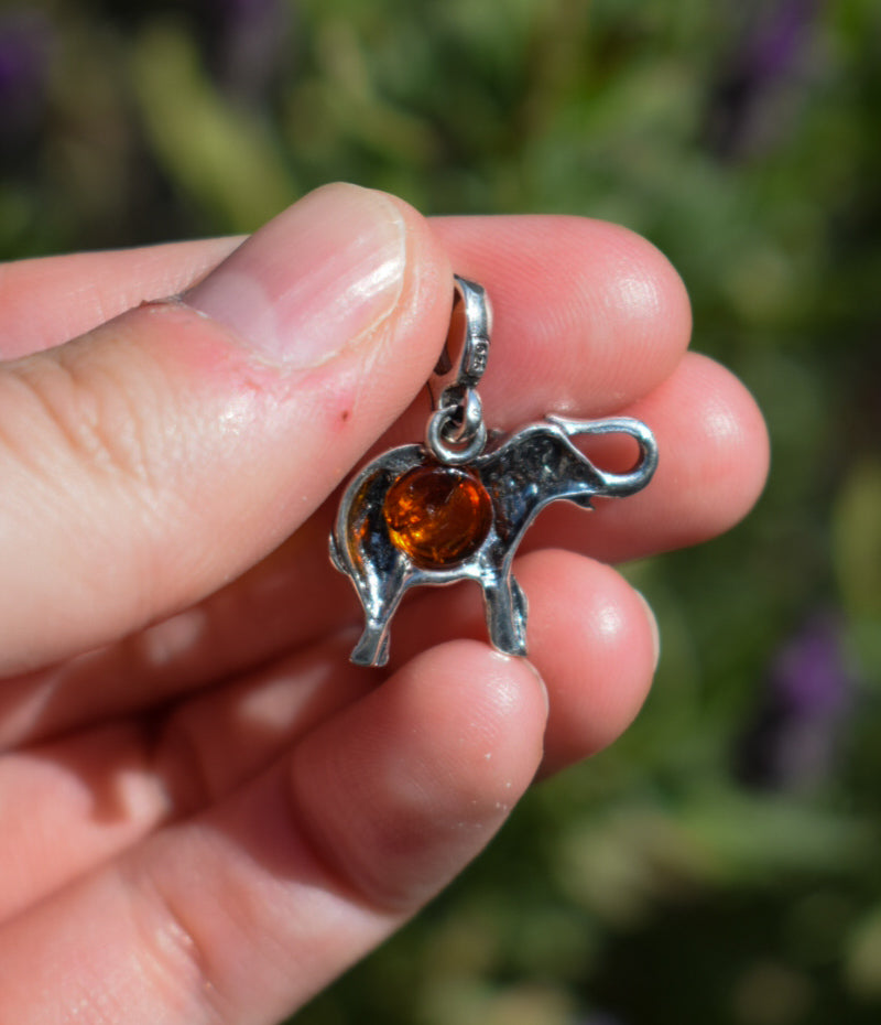 Amber Elephant Necklace