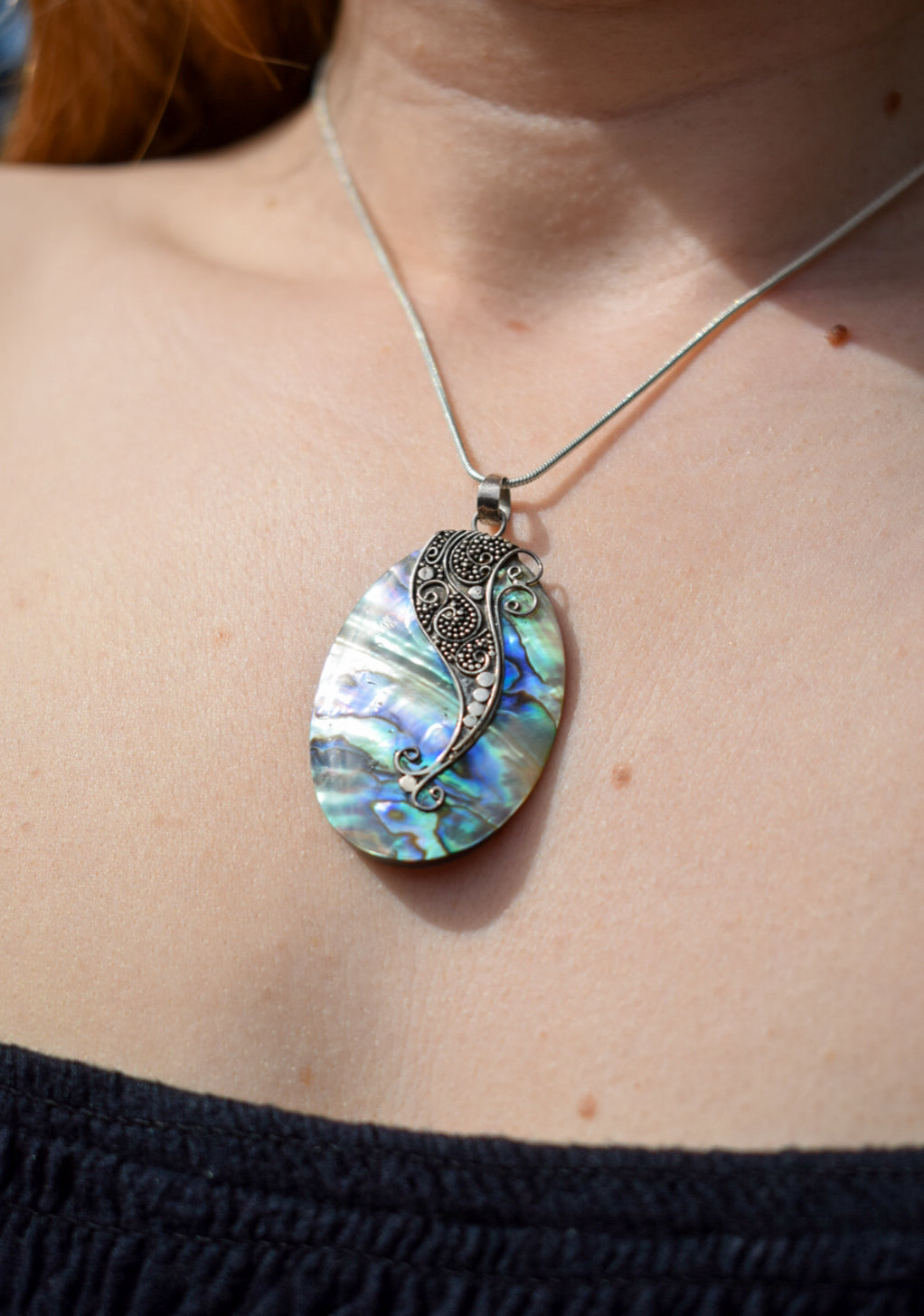 Vintage Abalone Shell Necklace