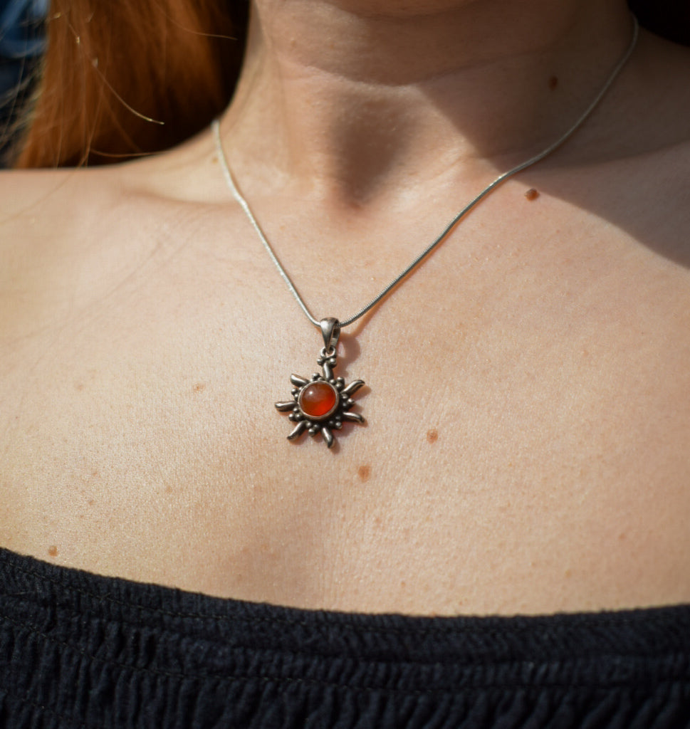 Carnelian Sun Necklace