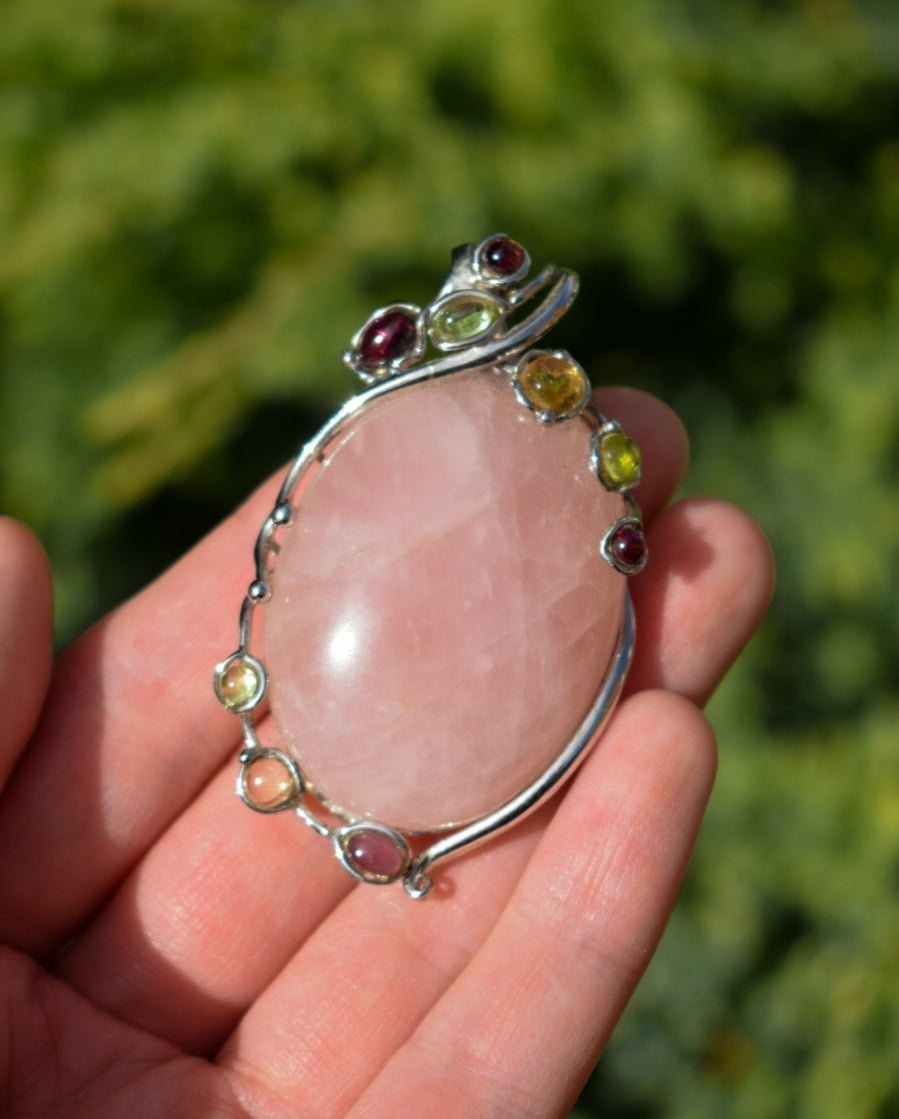 Large Rose Quartz Necklace