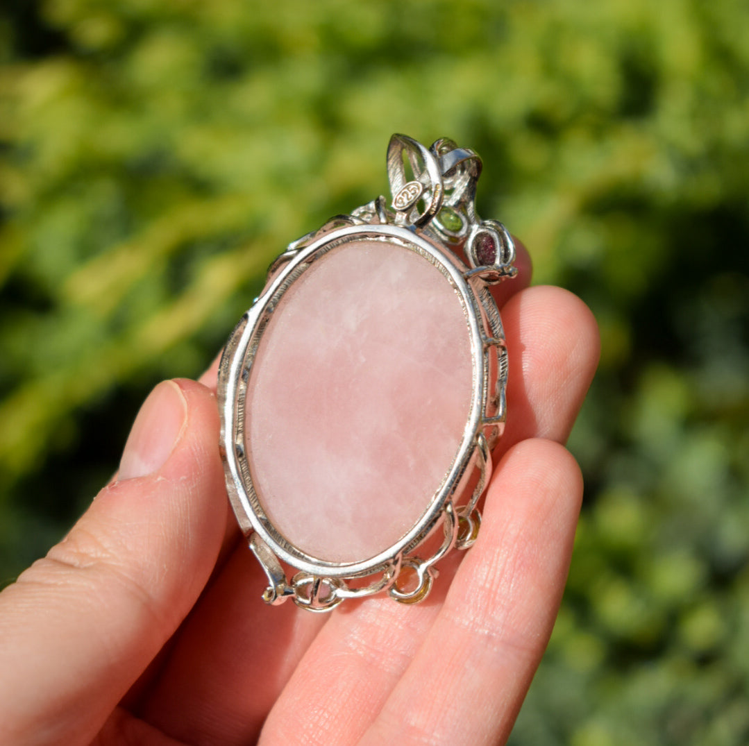 Large Rose Quartz Necklace