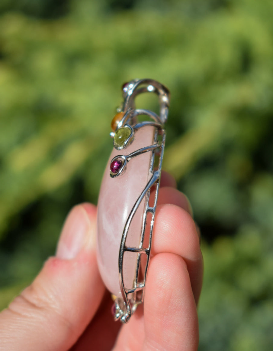 Large Rose Quartz Necklace