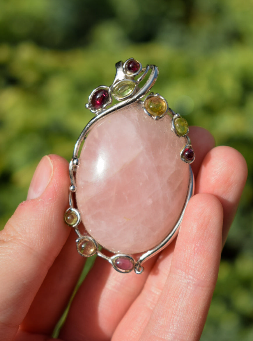 Large Rose Quartz Necklace