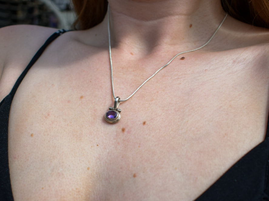 Sterling Silver Amethyst Necklace