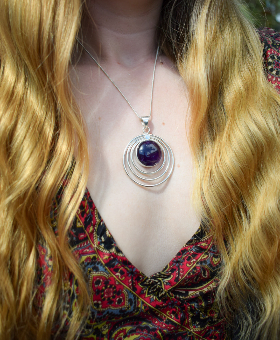 Round Amethyst Necklace