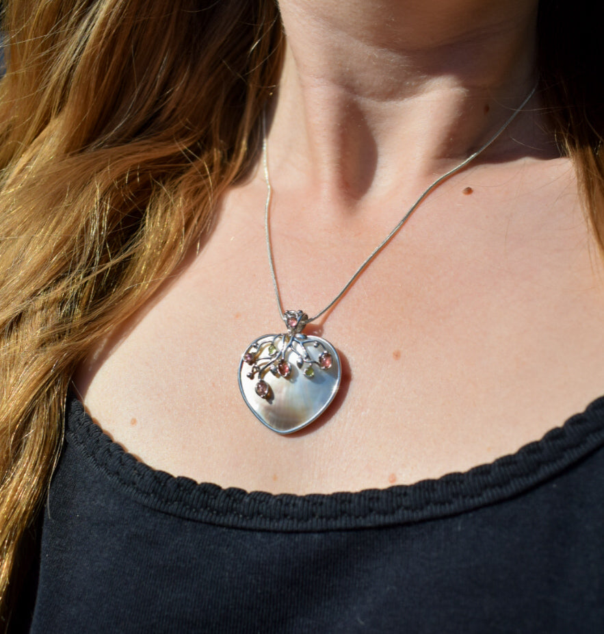 Mother Of Pearl Heart Necklace